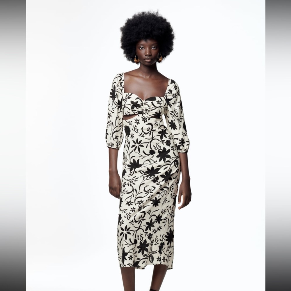 Zara floral print dress